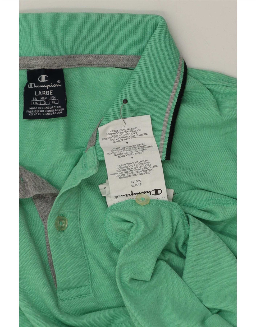 Champion Polo Homme Grand Coton Rayé Vert