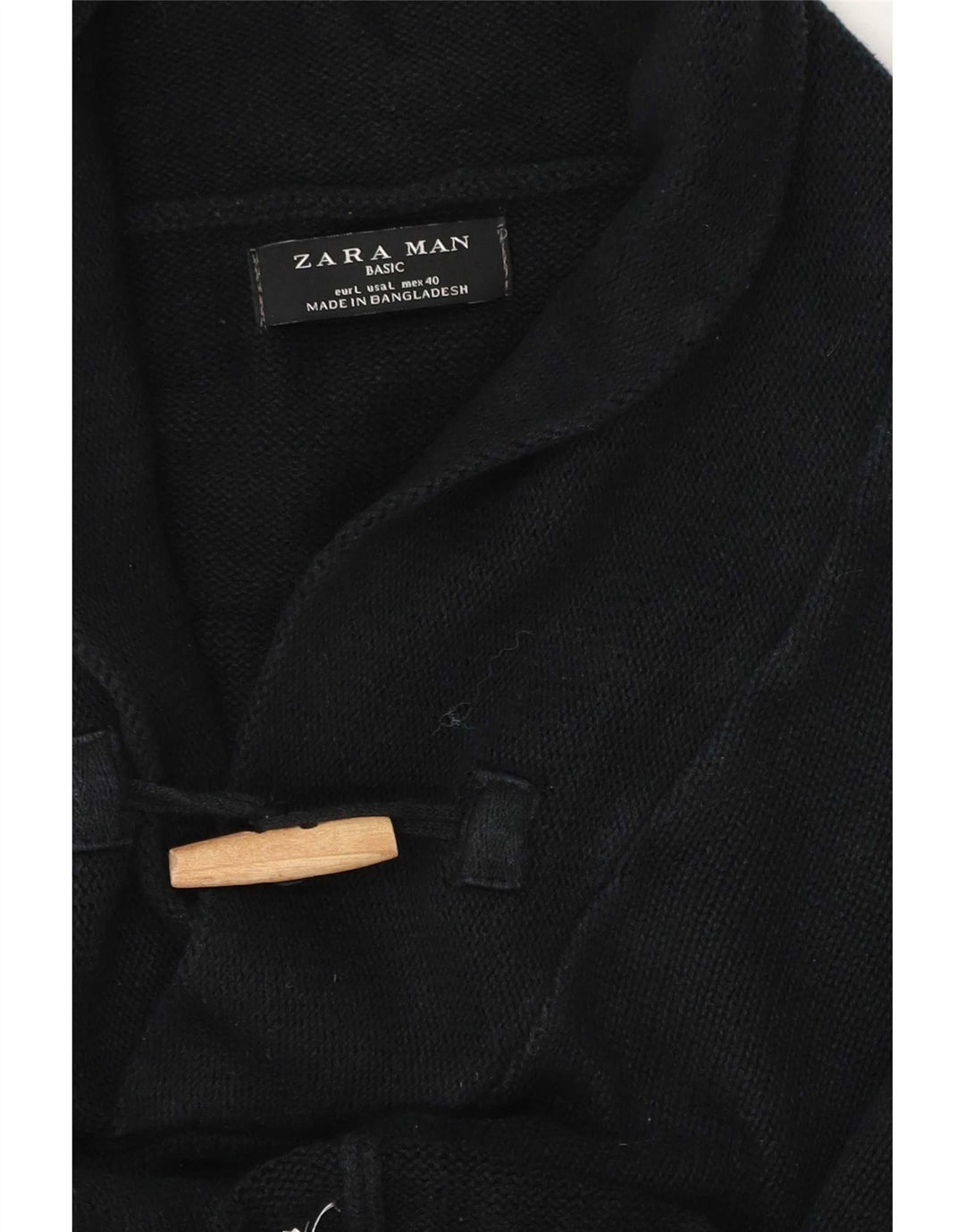 Zara Homme Col Châle Pull Pull Large Noir Coton