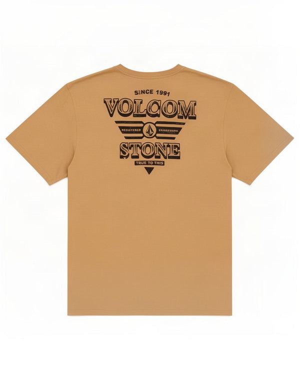 Volcom T-shirt graphique coupe moderne pour homme 2XL en coton beige