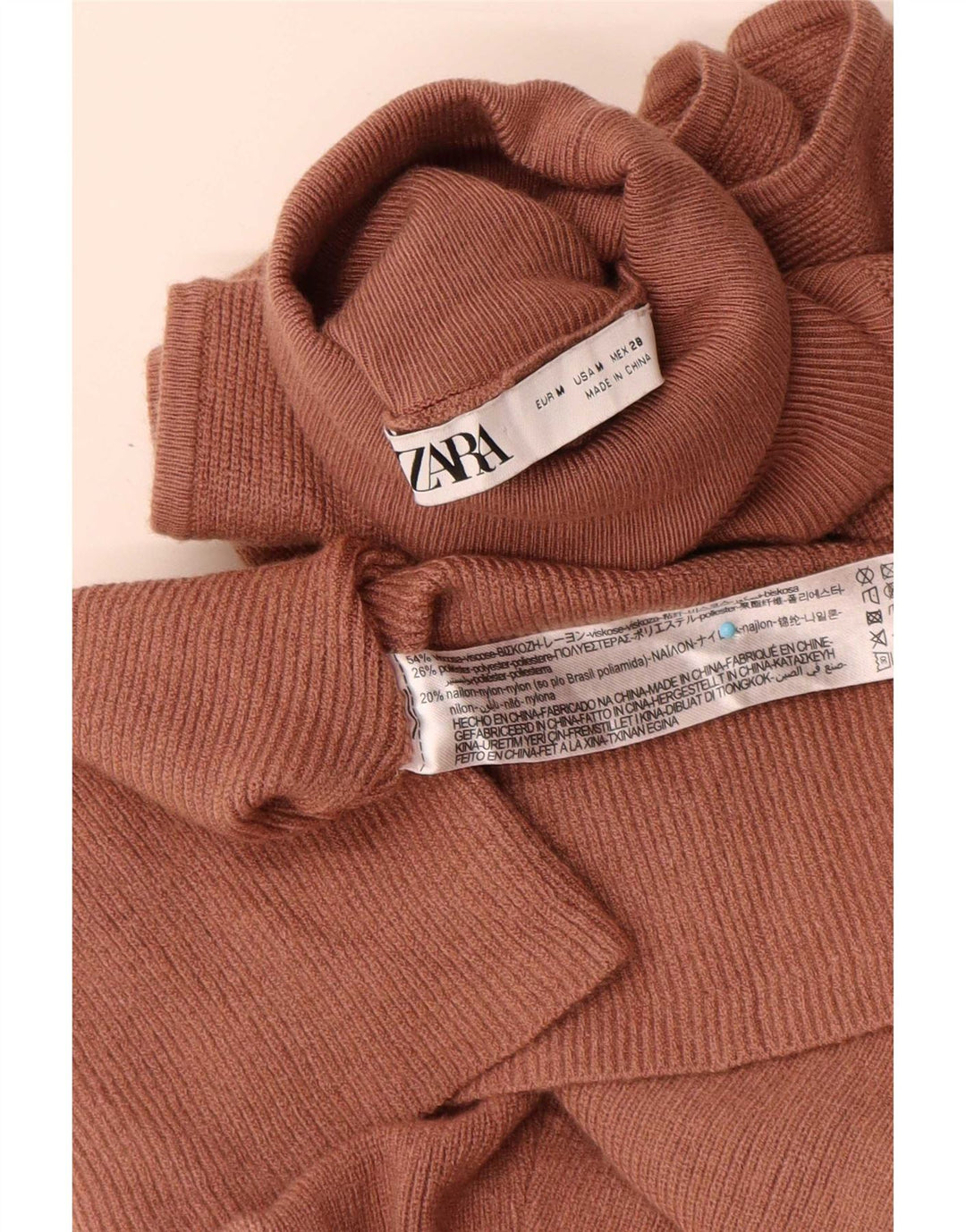 Zara Robe longue sans manches pour femme UK 12 Viscose marron moyen