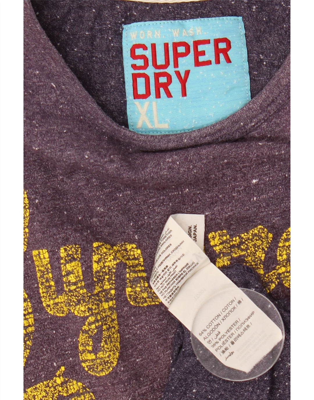 SUPERDRY T-shirt graphique Riders pour femme UK 18 XL Coton moucheté violet