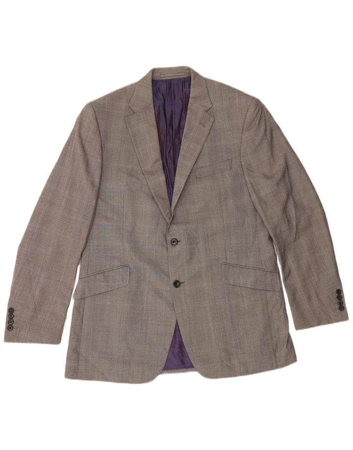 Marks & Spencer Veste blazer à 2 boutons pour homme UK 42 en laine à carreaux gris