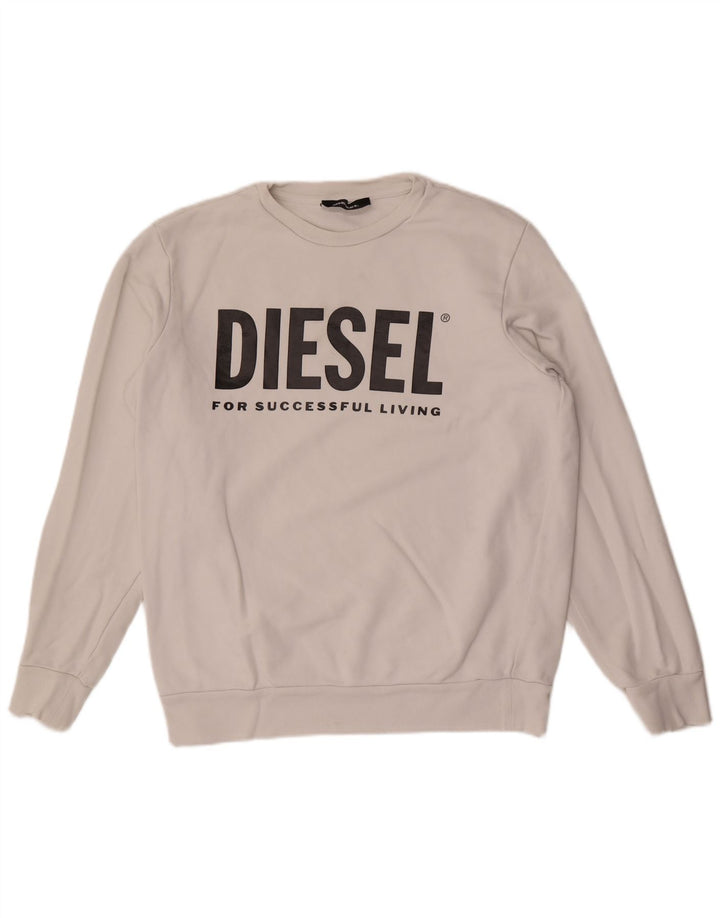 Diesel Sweat-shirt graphique pour hommes, grand coton blanc