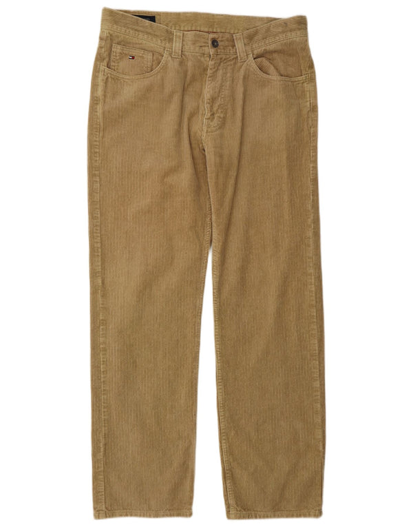 Tommy Hilfiger Pantalon droit en velours côtelé pour homme W34 L32 Coton beige
