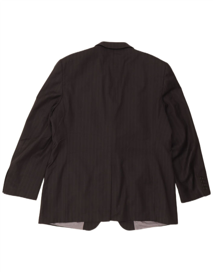 Ted Baker Veste blazer à 2 boutons pour homme UK 46 3XL Laine à fines rayures noires