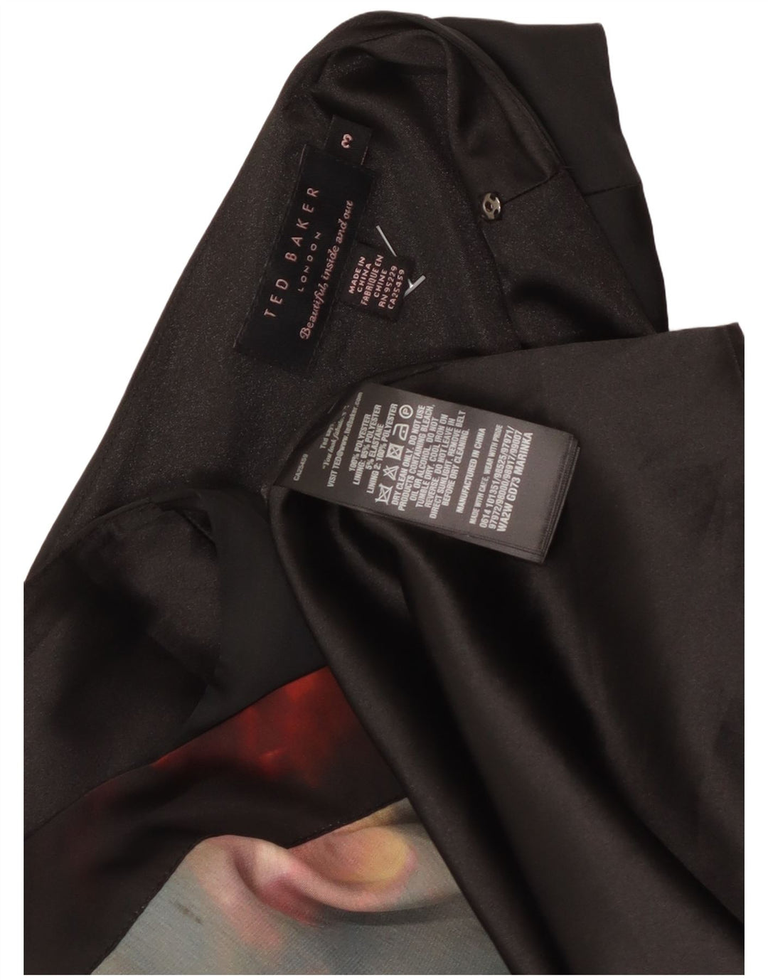 Ted Baker Robe trapèze sans manches pour femme Taille 3 Noir moyen floral