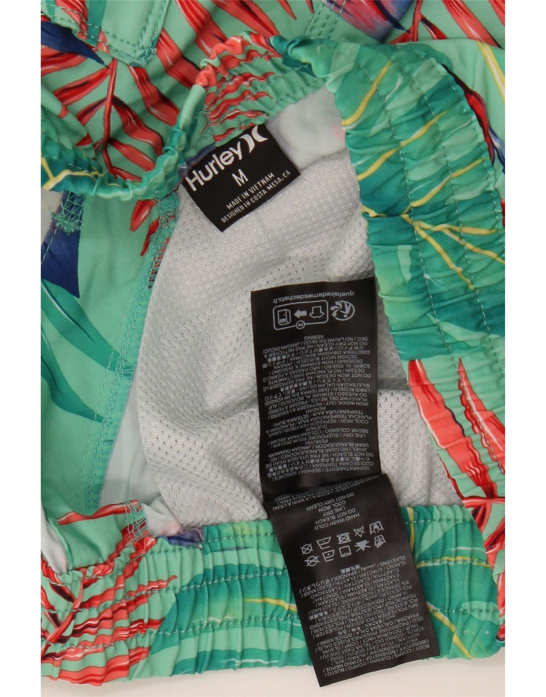 HURLEY Short de Bain Homme Vert Moyen Floral Polyester