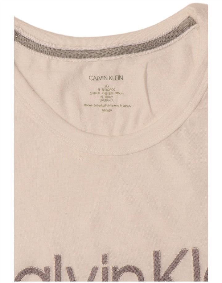 Calvin Klein T-shirt graphique pour hommes, grand, blanc