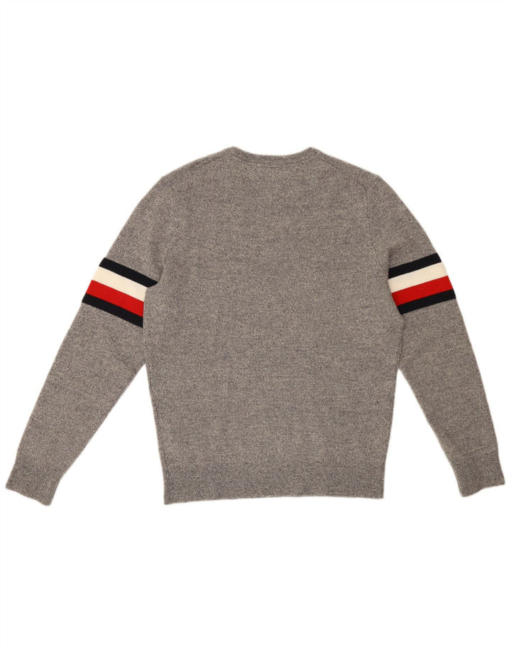 TOMMY HILFIGER Pull Col Rond Homme Gris Moyen Laine Colorblock