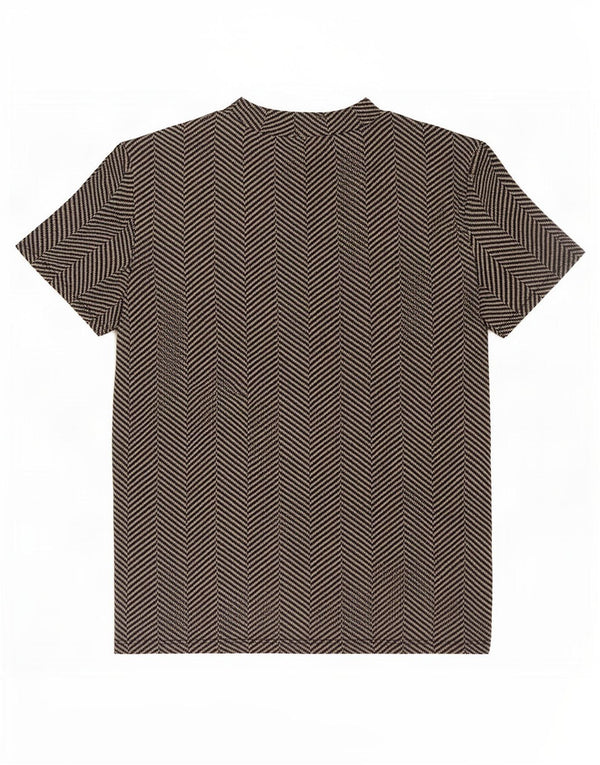 Zara Womens Trafaluc T-Shirt Top UK 12 Medium Noir Chevrons
