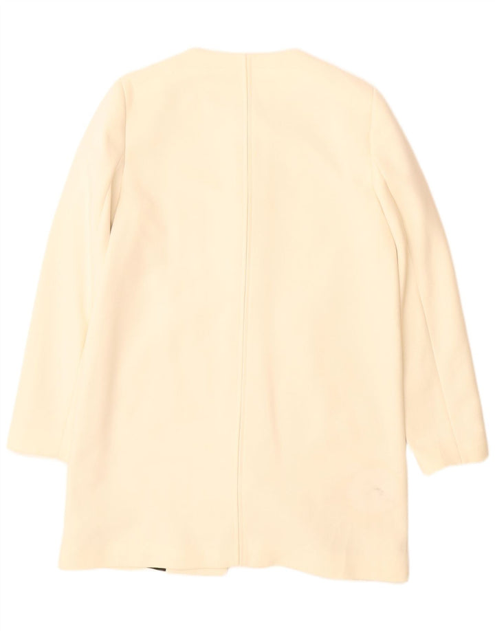 Zara Femme Pardessus UK 16 Large Off White Polyester