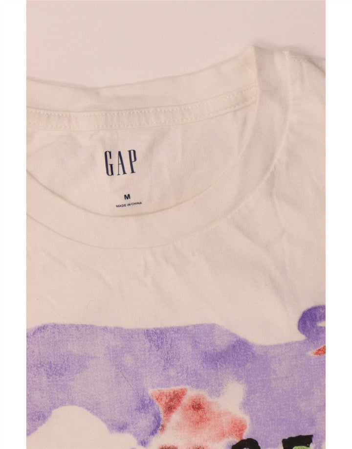 Gap T-Shirt Graphique Homme Blanc Moyen Coton