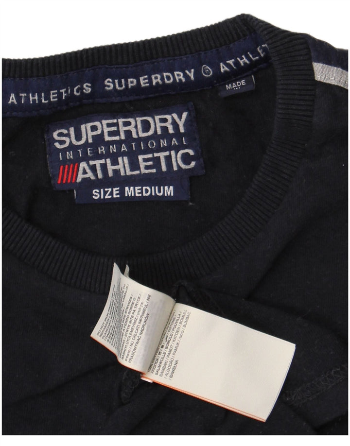 Superdry Haut Graphique à Manches Longues en Coton Bleu Marine Moyen Homme