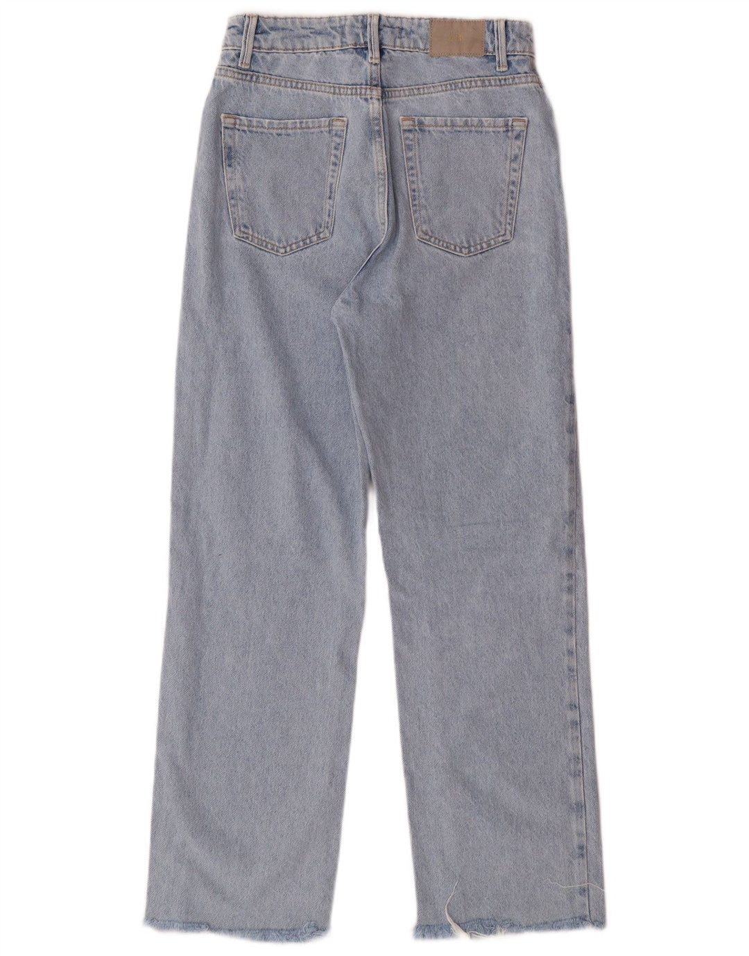 Zara Jean droit taille haute pour femme EU 34 2XS W24 L27 Bleu Coton Classique