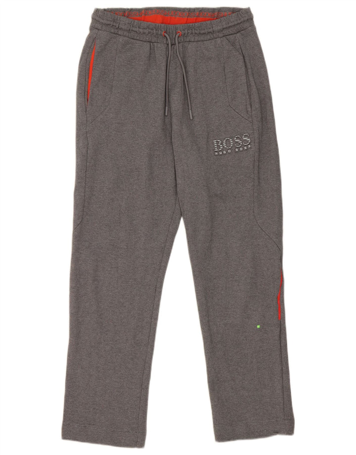 HUGO BOSS Pantalon de survêtement graphique en coton gris moyen