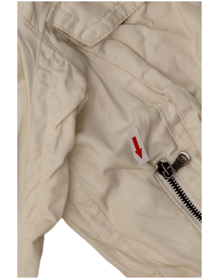 Calvin Klein Jeans Veste utilitaire pour femme UK 16 Large Off White Cotton