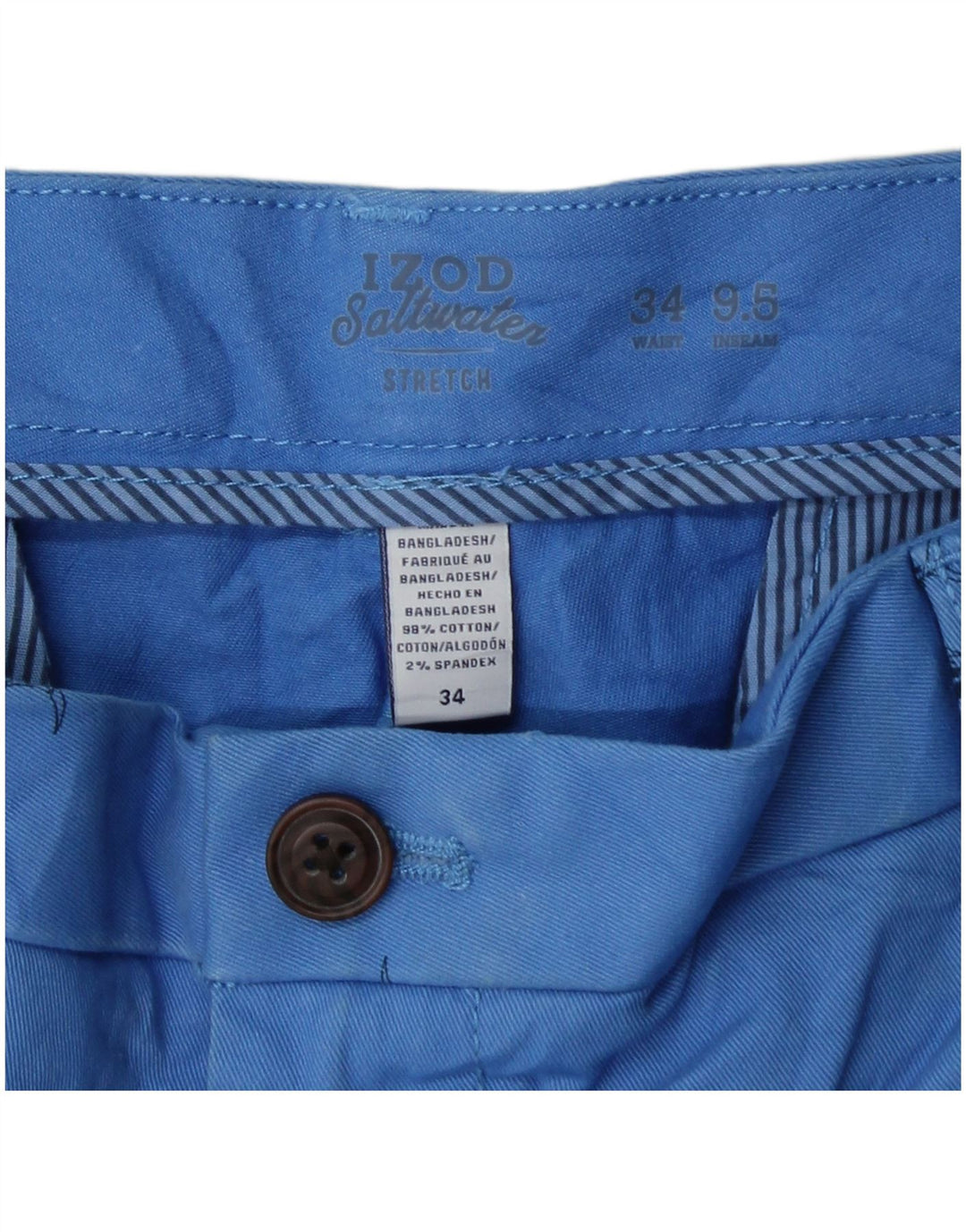 IZOD Short Chino Homme Salt Water W34 Grand Bleu Tacheté Coton