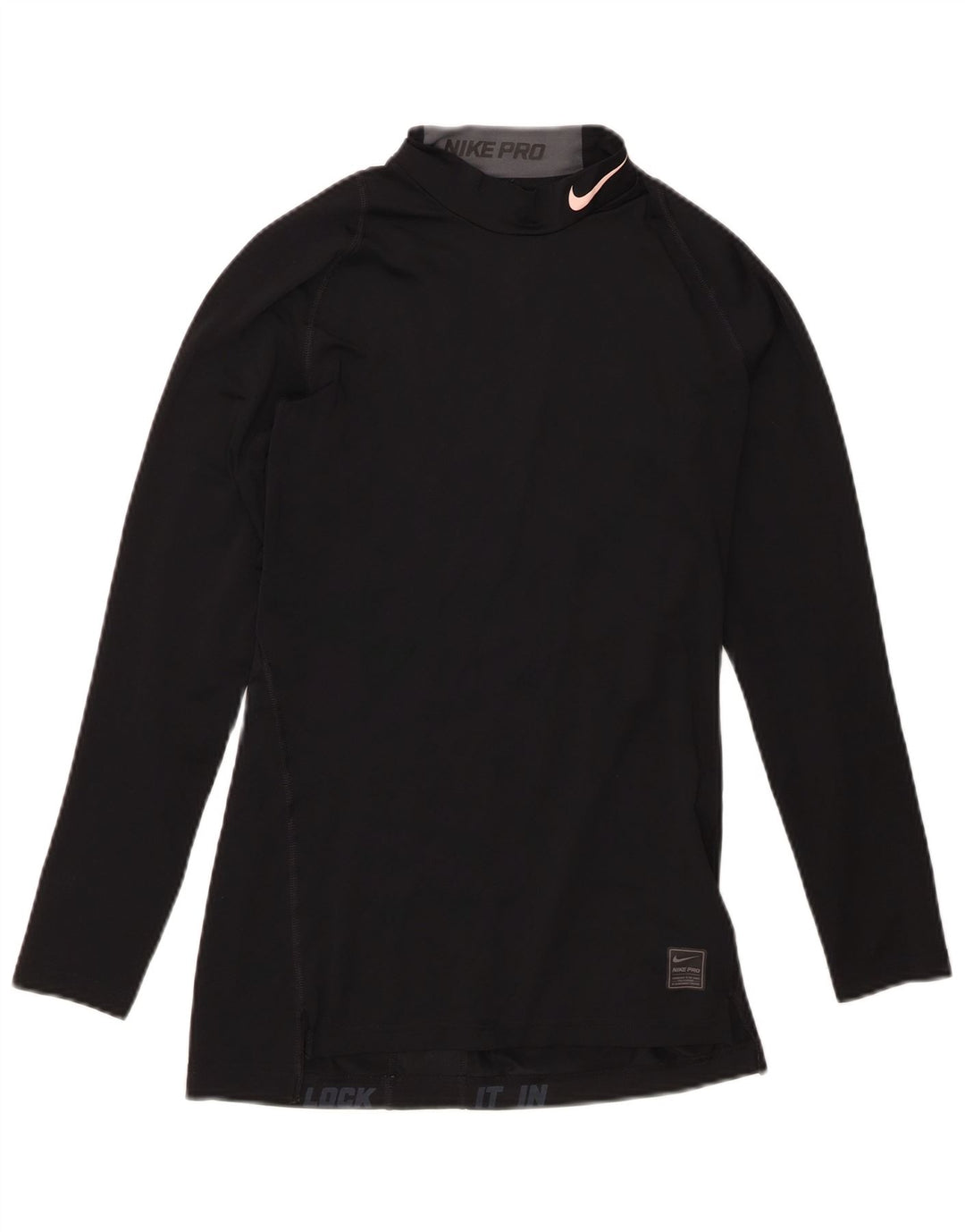Nike Haut de compression à manches longues pour femme UK 10 Small Noir Polyester