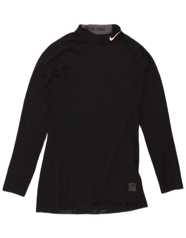 Nike Haut de compression à manches longues pour femme UK 10 Small Noir Polyester