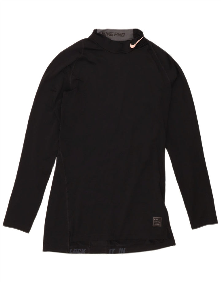 Nike Haut de compression à manches longues pour femme UK 10 Small Noir Polyester