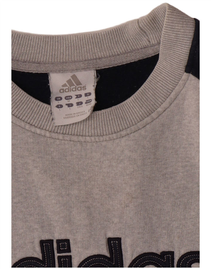 Adidas Sweat-shirt graphique pour hommes, grand, gris, colour block