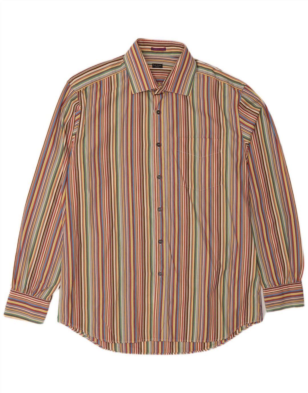 PAUL SMITH Chemise Homme Taille 16 1/2 42 Grand Coton Rayé Multicolore