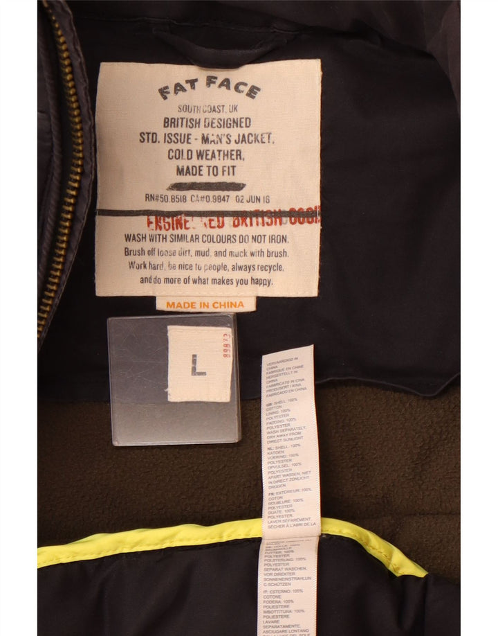 Fat Face Veste matelassée pour homme UK 40 Large Noir Coton