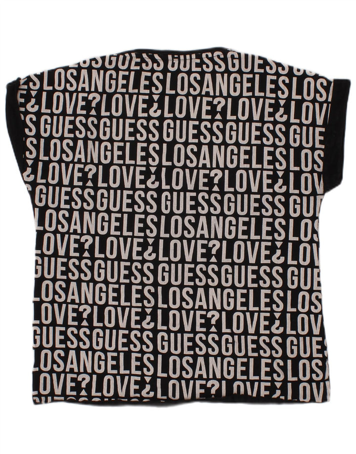 GUESS T-shirt graphique pour filles 7-8 ans en coton noir