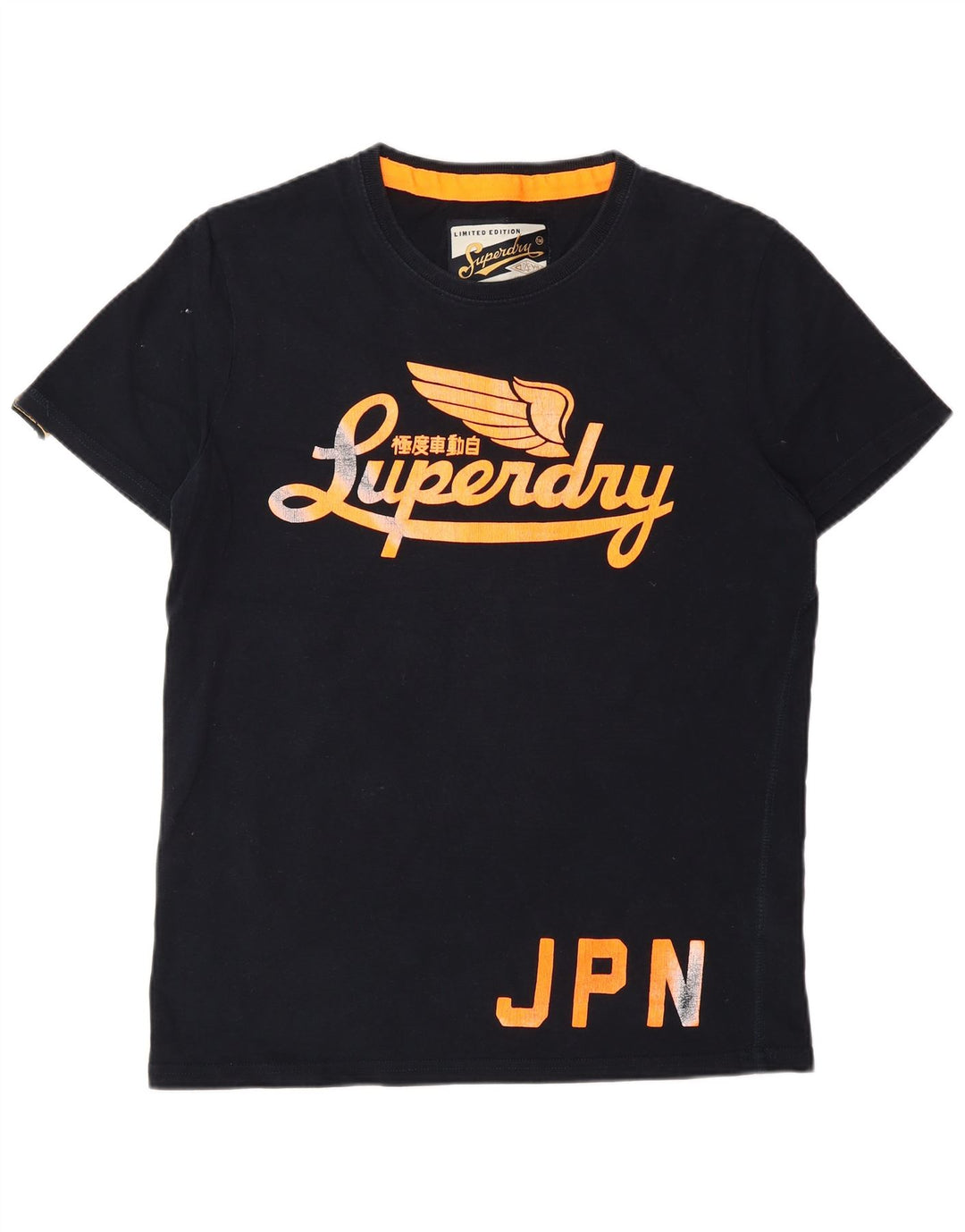 Superdry Hommes Classics Graphic T-Shirt Top Large Bleu Marine Coton