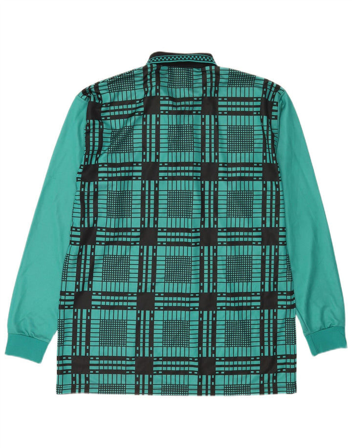 Erima Polo à manches longues pour hommes XL vert à carreaux en polyester