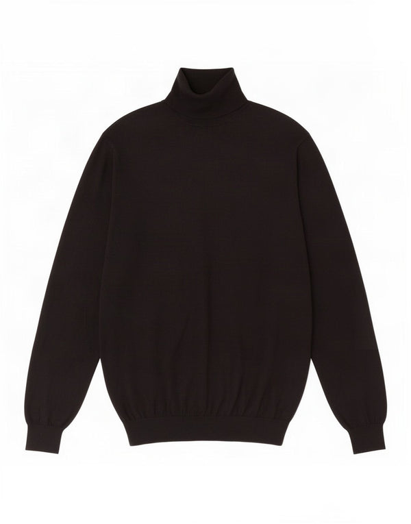 Massimo Dutti Mens Roll Neck Jumper Sweater XL Black Cotton