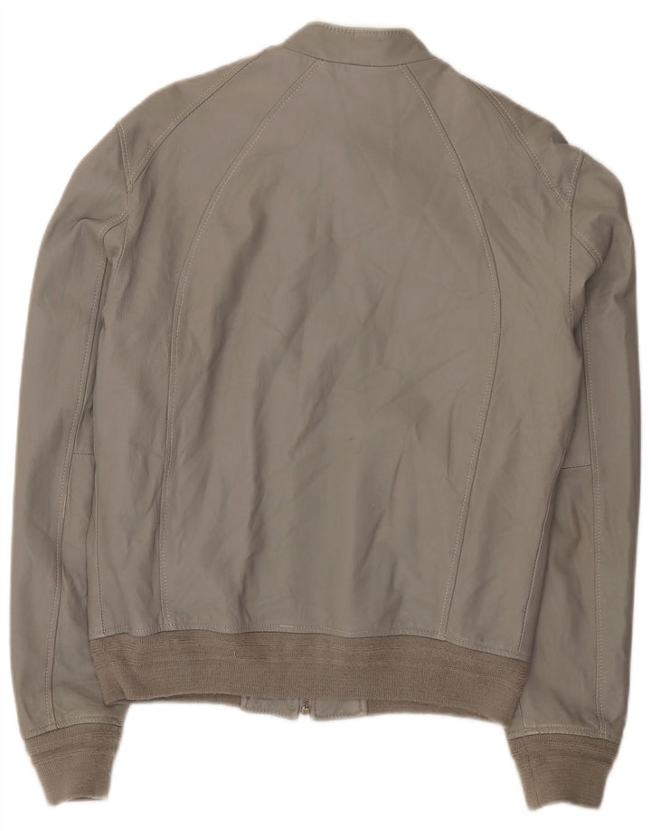 Officina 36 Veste en cuir bomber pour homme UK 42 XL Gris