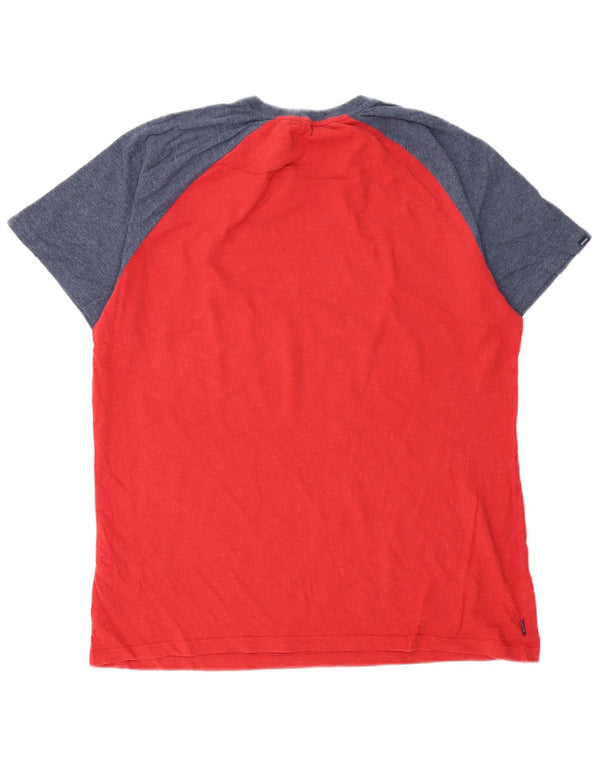 Superdry T-Shirt Homme Top 2XL Rouge Colourblock Coton