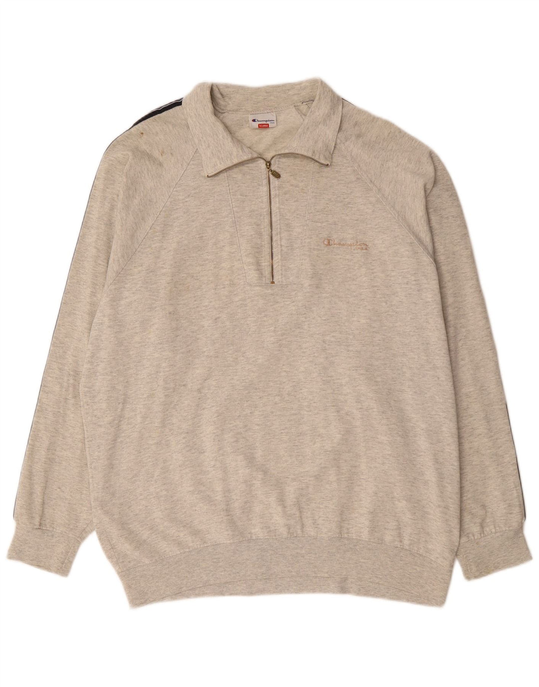 CHAMPION Sweat-shirt graphique à col zippé pour homme XL Gris Colorblock