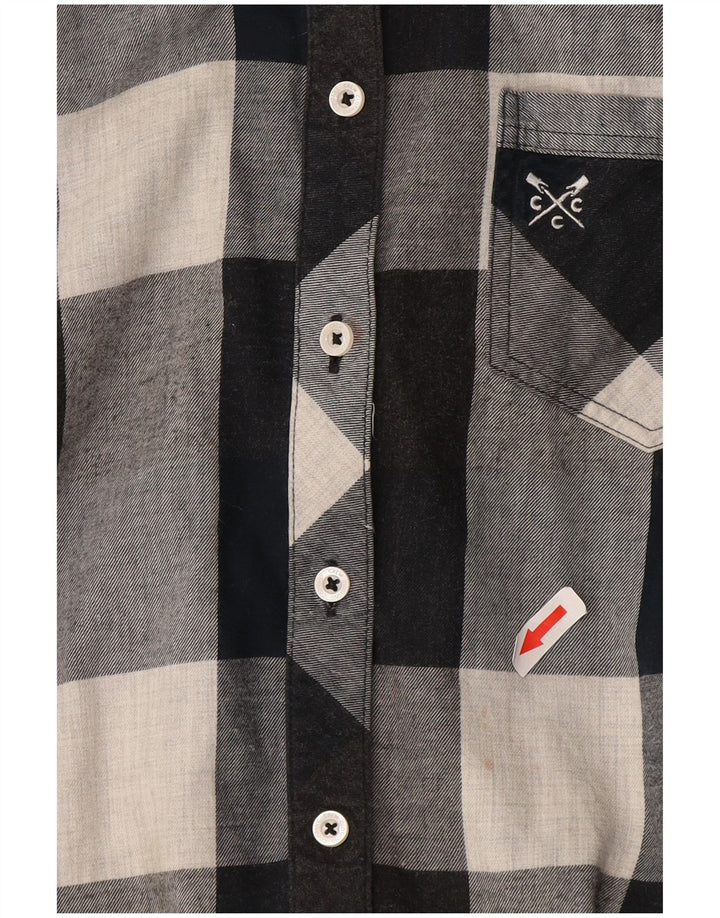 Crew Clothing Chemise surdimensionnée en flanelle pour femme UK 8 Petit carreaux bleu marine