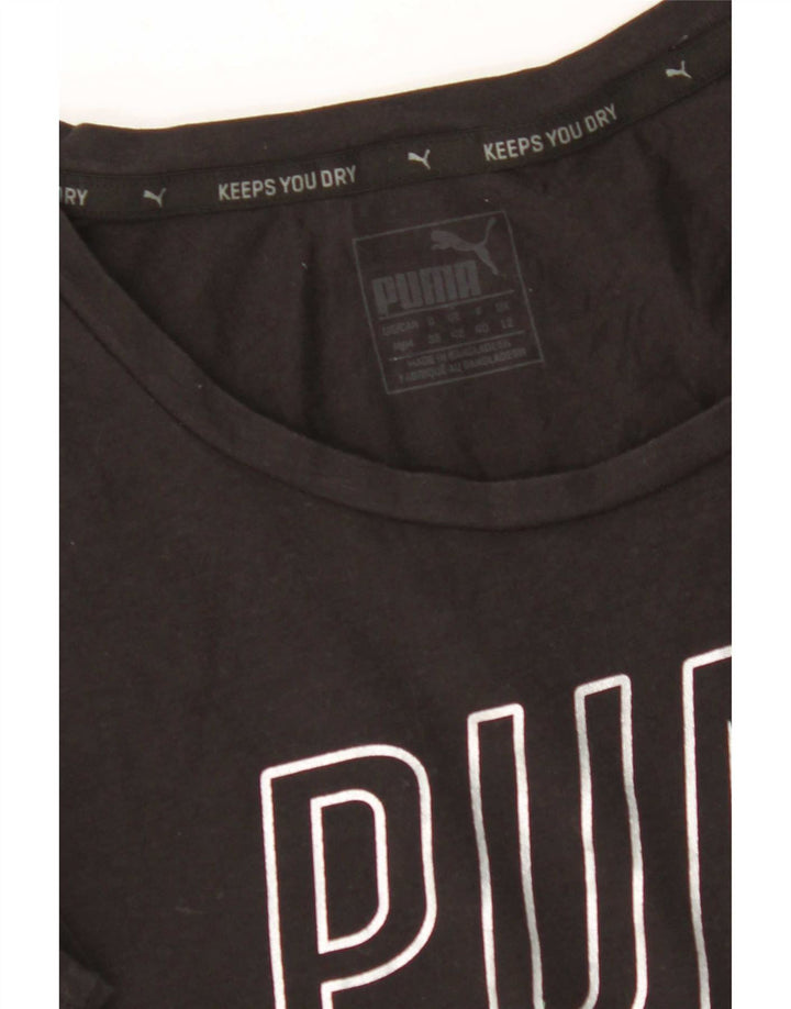 Puma T-shirt court graphique pour femme UK 12 Noir moyen
