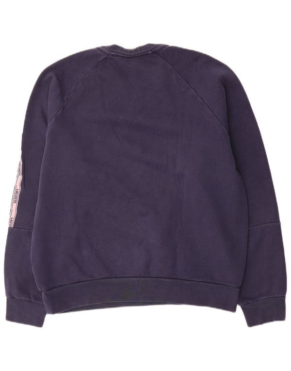 Lacoste Mens Graphic Sweatshirt Jumper Size 4 Medium Navy Blue Colourblock