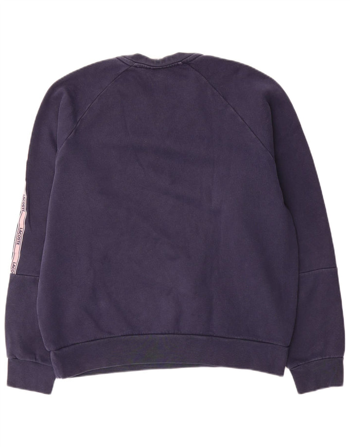 Lacoste Mens Graphic Sweatshirt Jumper Taille 4 Bleu Marine Moyen Colorblock