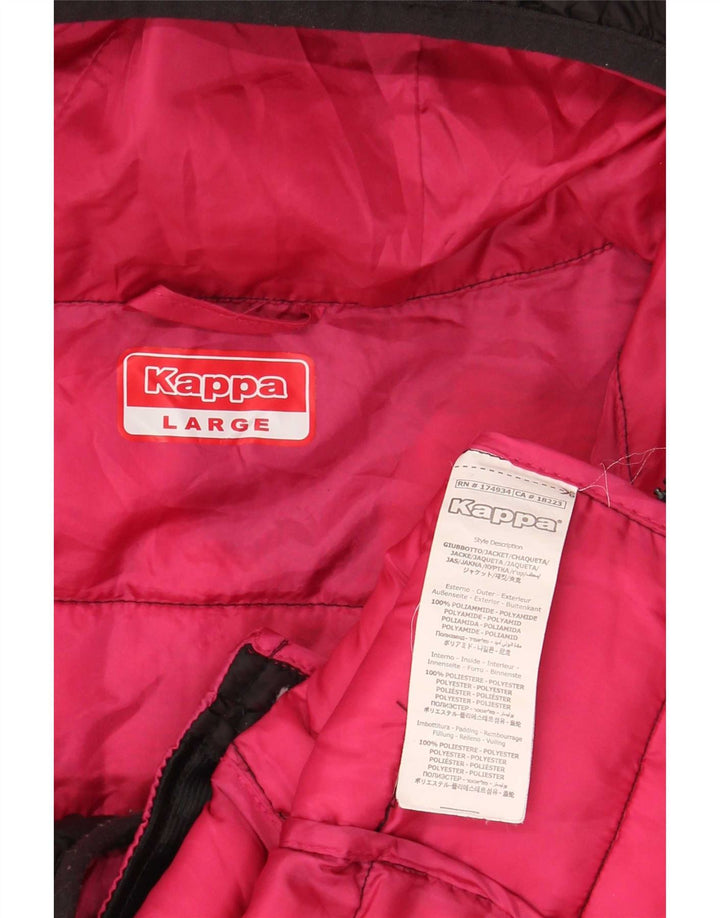 Kappa Veste rembourrée à capuche pour femme UK 16 Large Noir Polyamide
