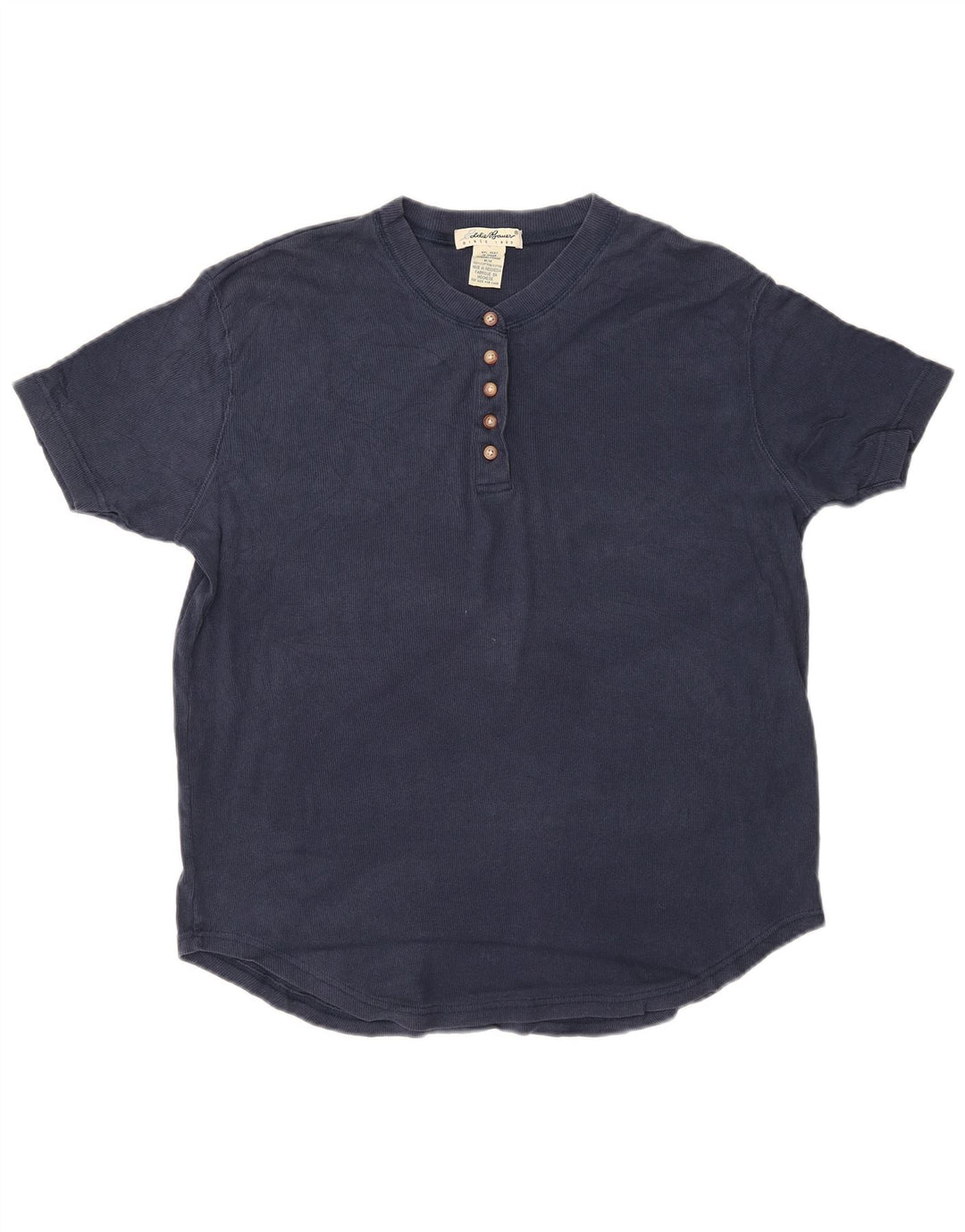 EDDIE BAUER T-Shirt Femme Top UK 14 Bleu Marine Moyen Coton