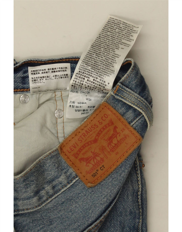 LEVI'S Short en Jean 501 Femme W26 Petit Bleu à Pois en Coton