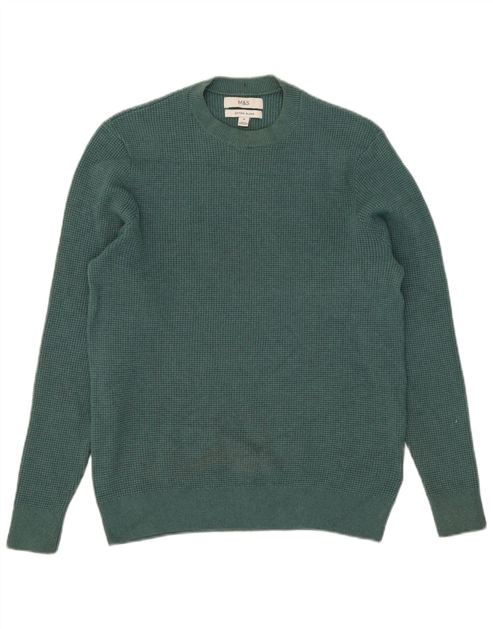 Marks & Spencer Pull à col rond pour homme en polyester vert moyen