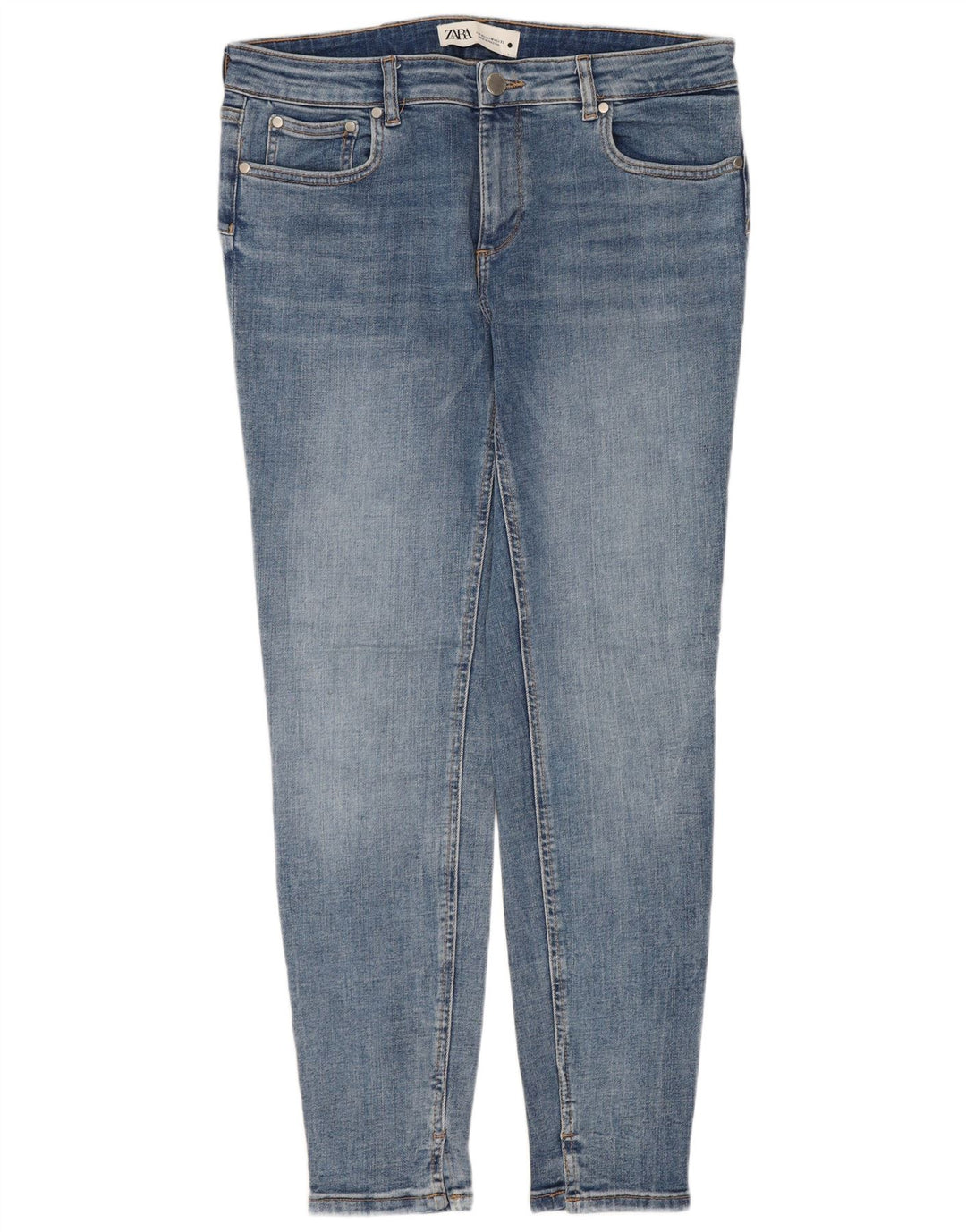ZARA Jeans Slim Femme EU 42 Large W32 L28 Bleu