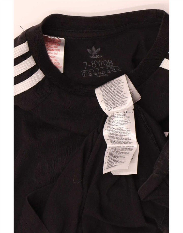 Adidas Top Garçon Manches Longues 7-8 ans Noir Coton