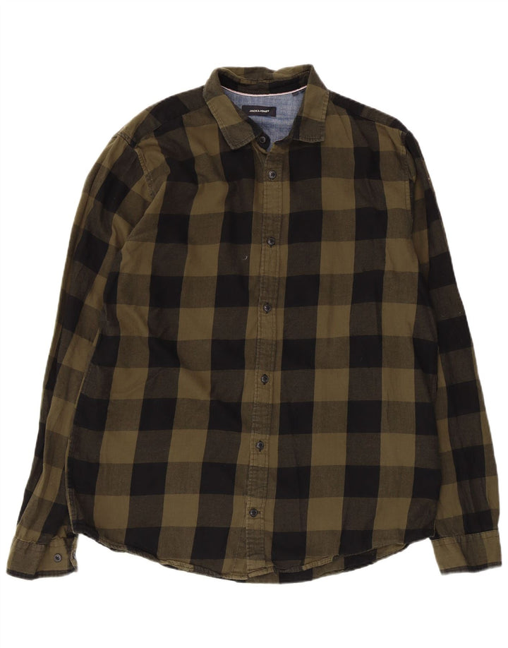 Jack & Jones Chemise Flanelle XL Kaki Check Coton Homme