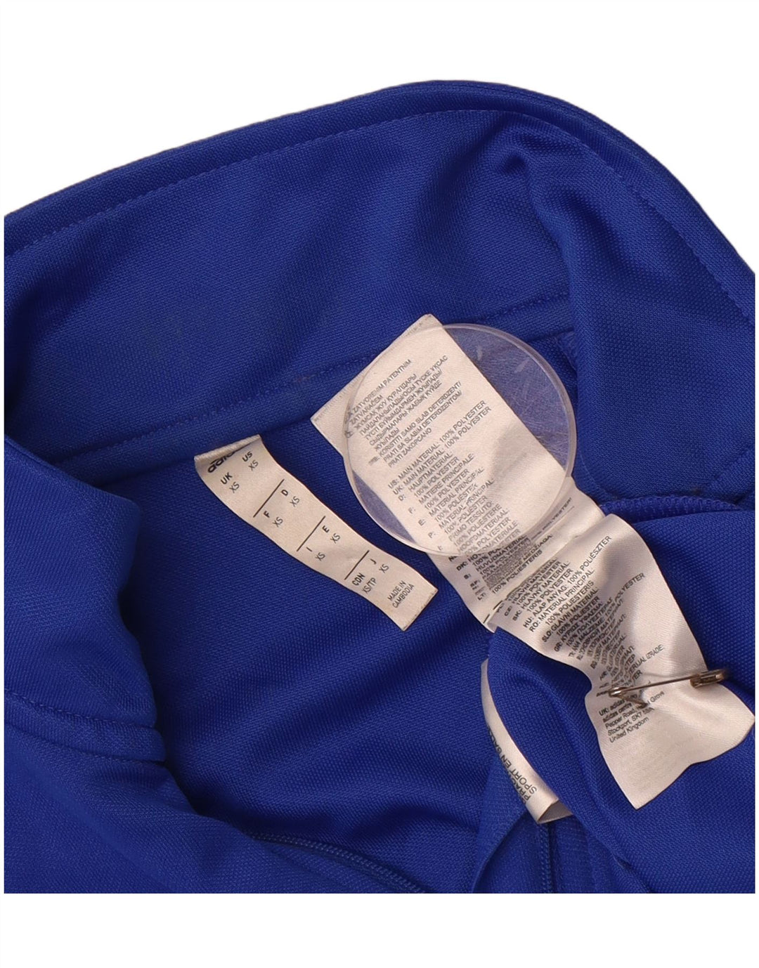 ADIDAS Mens Climalite Zip Neck Pullover Tracksuit Top XS Blue Polyester
