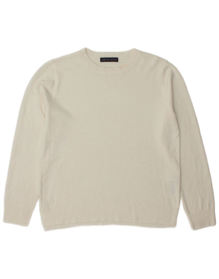 Marks & Spencer Pull à col rond pour femme UK 14 Medium Off White