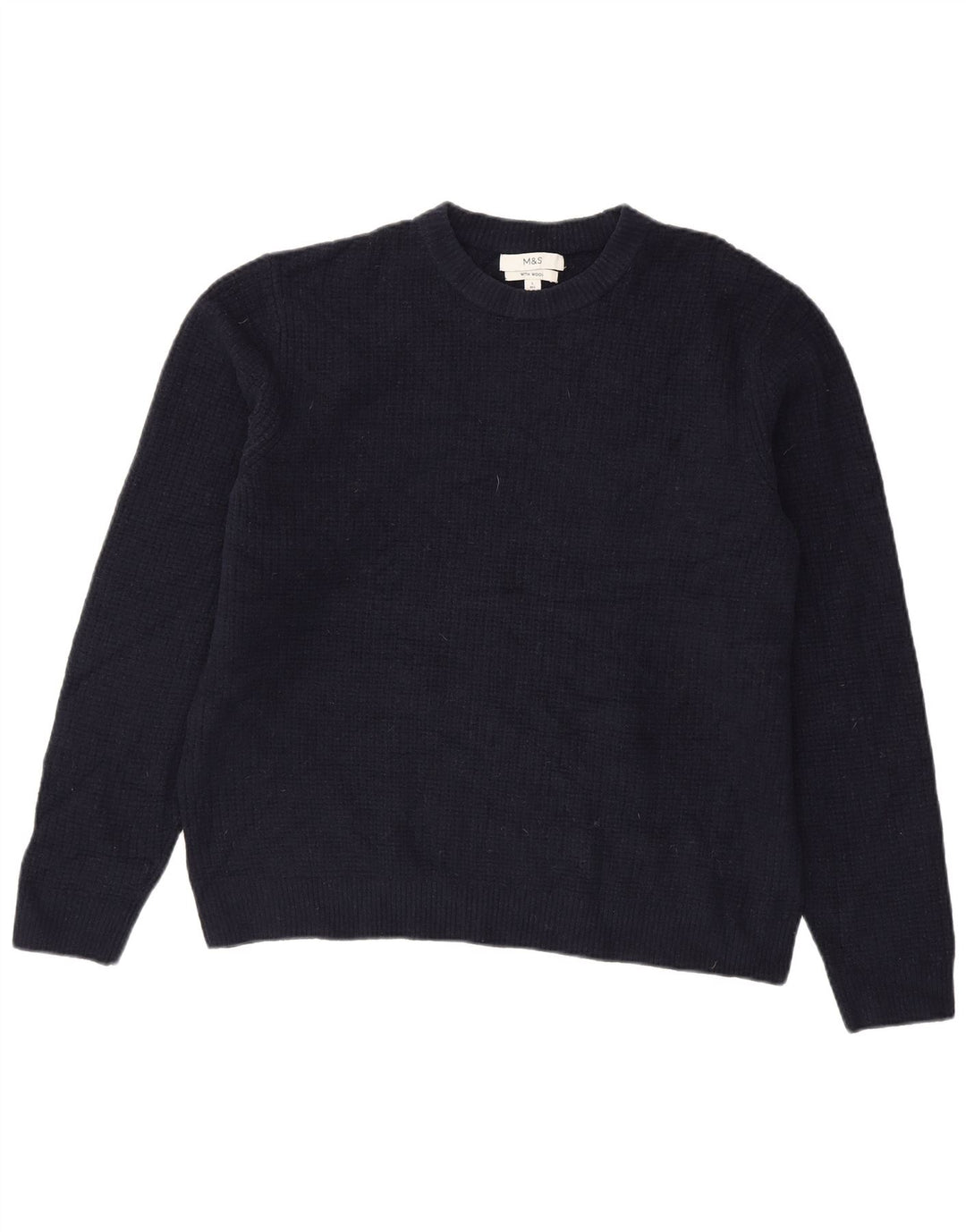 Marks & Spencer Pull col rond pour homme en acrylique bleu marine Taille L
