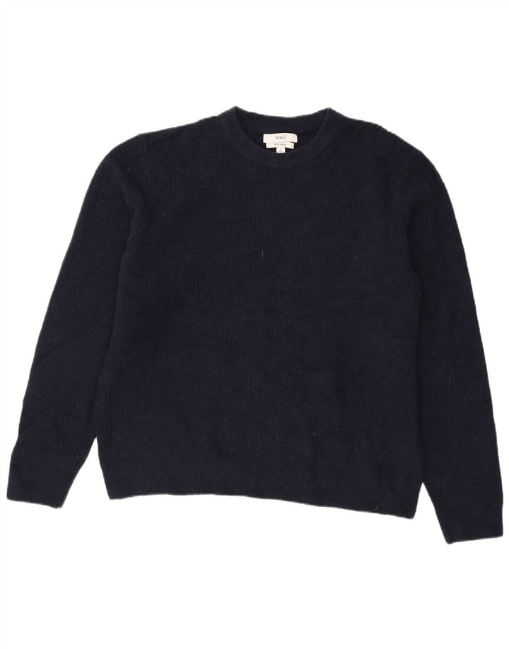 Marks & Spencer Pull col rond pour homme en acrylique bleu marine Taille L