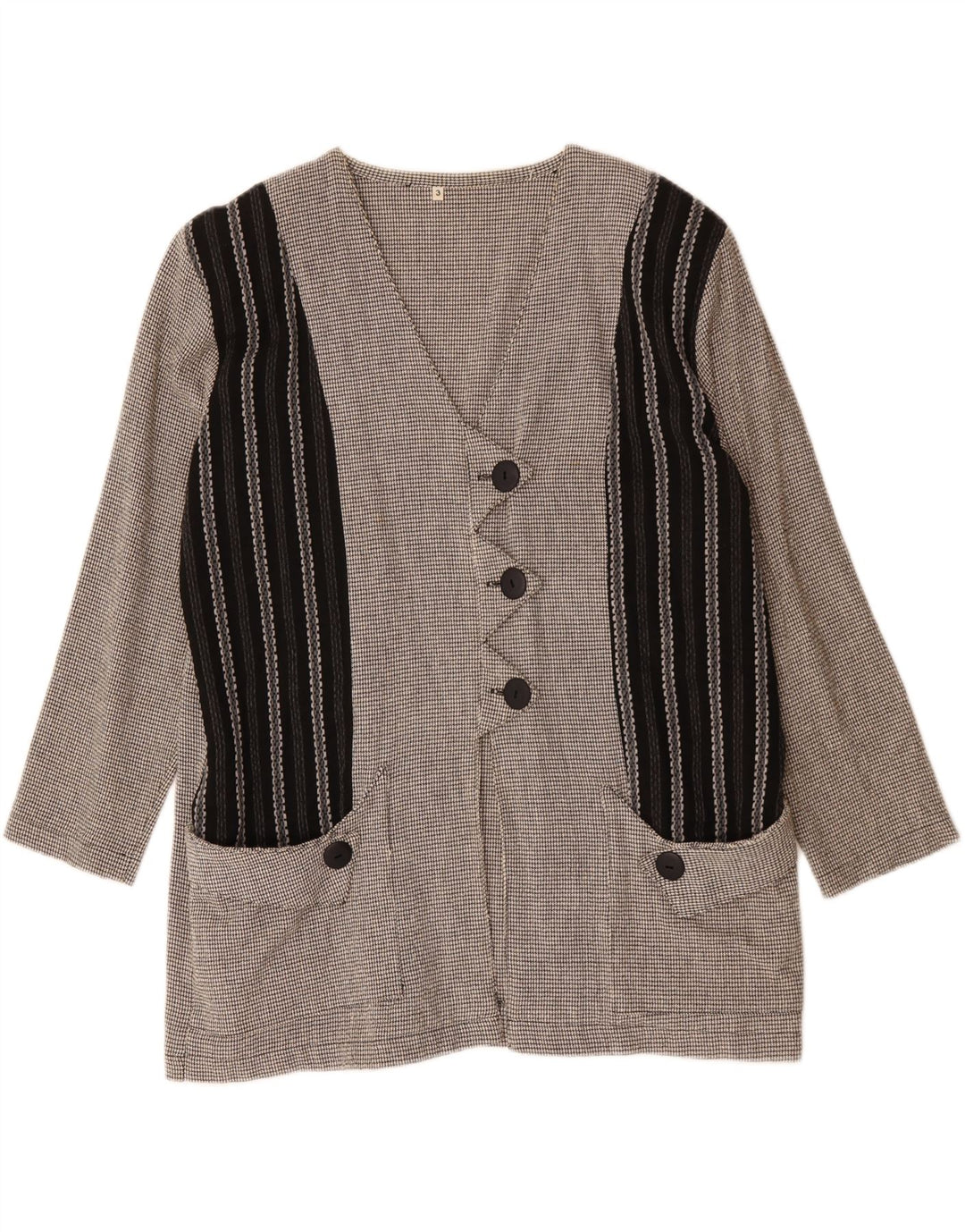 Veste blazer surdimensionnée femme vintage UK 16 Grand colorblock gris